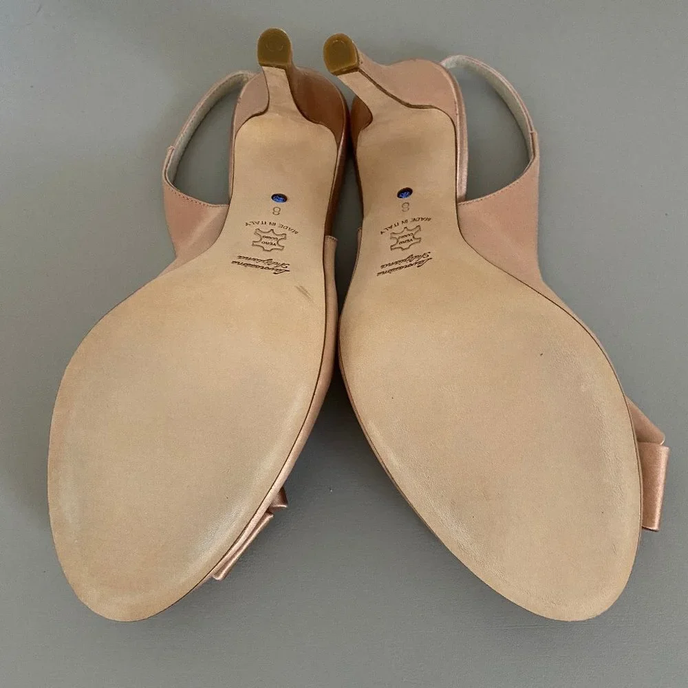 NEW in Box BHLDN Peachy Pink Bow-Topped Slingbacks - Picture 5 of 8
